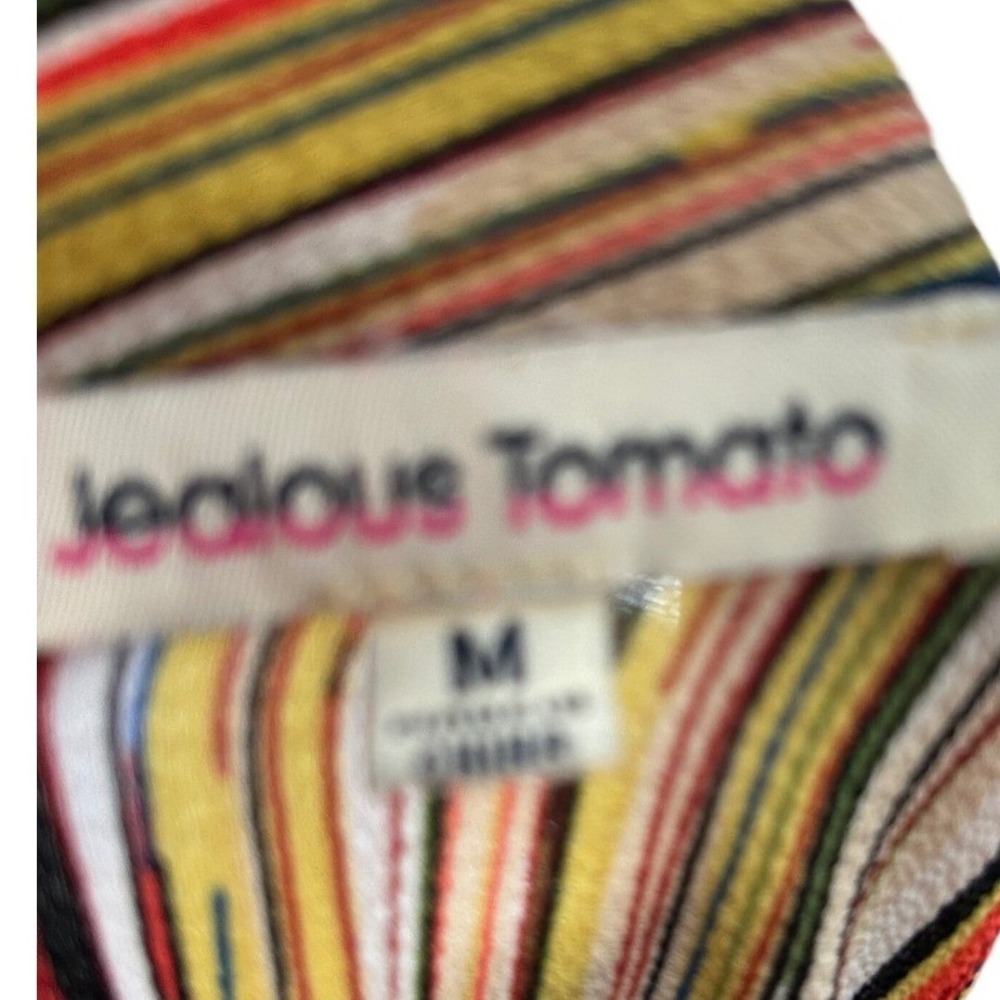Jealous Tomato Striped Mock Neck Maxi Dress‎ Women Size M Sleeveless Flowy - Picture 4 of 5
